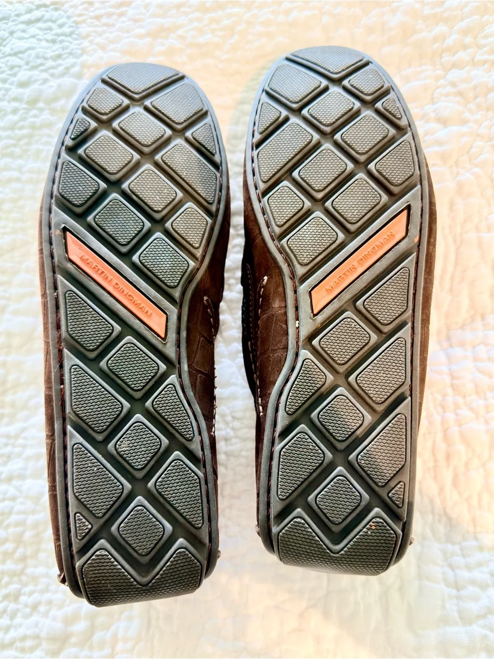Martin Dingman Men's Slip-On Loafer with Orange Insole - size 10.5